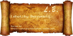 Lehotzky Bernadett névjegykártya