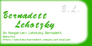 bernadett lehotzky business card